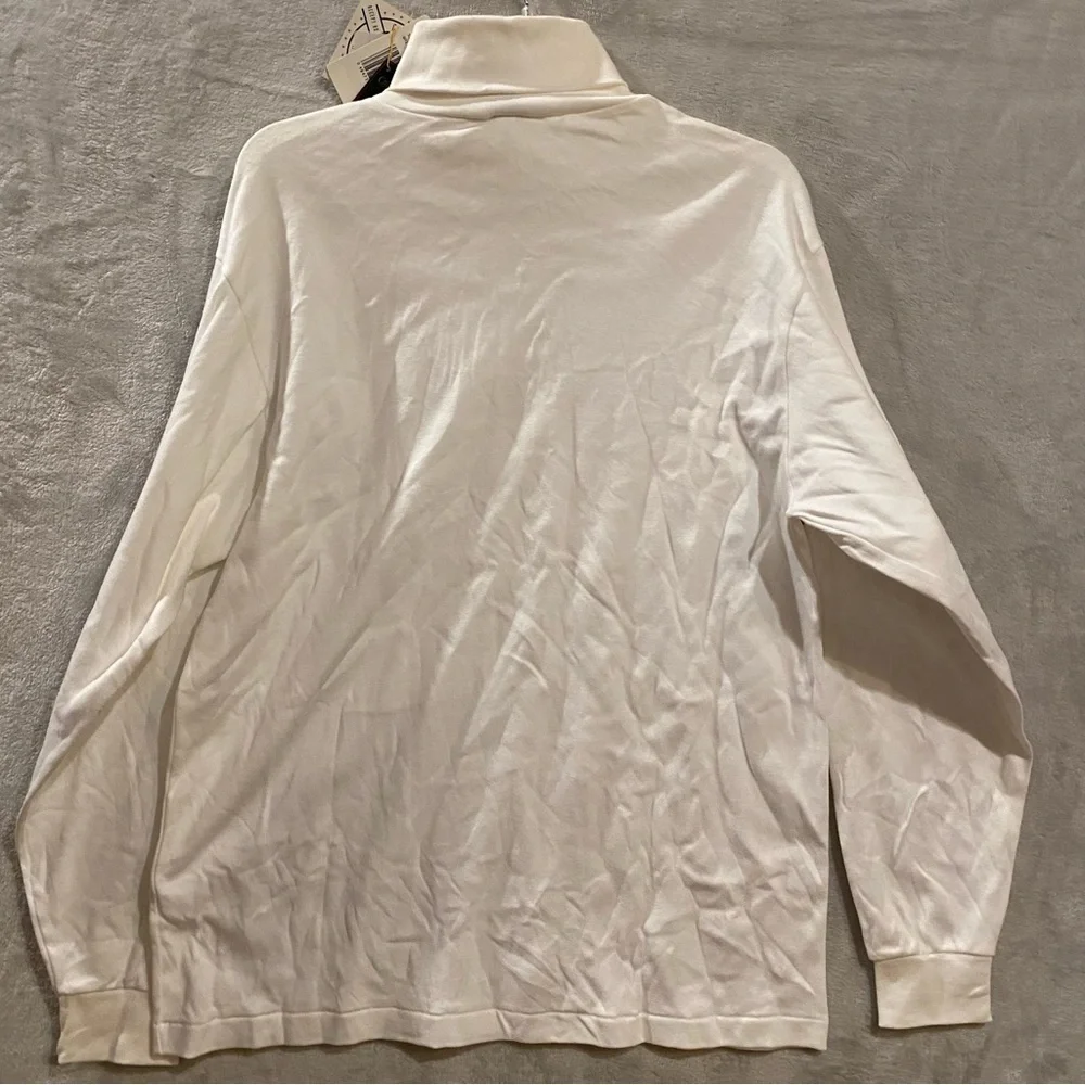 Cleveland Indians Shirt Men Large White Turtleneck Long Sleeve Cotton New
